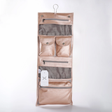 Roll Up Toiletry | Genuine Leather | Corporate Rose Gold Leather Toiletry Bag by Thandana