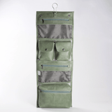 Roll Up Toiletry | Genuine Leather Green Leather Toiletry Bag by Thandana