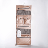 Roll Up Toiletry | Genuine Leather Rose Gold Leather Toiletry Bag by Thandana