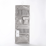 Roll Up Toiletry | Genuine Leather Silver Leather Toiletry Bag by Thandana