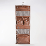Roll Up Toiletry | Genuine Leather Tobac Leather Toiletry Bag by Thandana