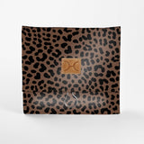 Roll Up Toiletry | Laminated Fabric with Genuine Leather Cheetah - Coffee / Chunky Zip Roll Up Toiletry Fabric