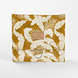 Roll Up Toiletry | Laminated Fabric with Genuine Leather | Corporate Fauna - Earth / Chunky Zip Roll Up Toiletry Fabric