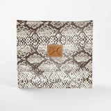 Roll Up Toiletry | Laminated Fabric with Genuine Leather | Corporate Python - Moody / Chunky Zip Roll Up Toiletry