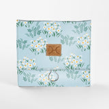 Roll Up Toiletry | Laminated Fabric with Genuine Leather Crazy Daisy - Sage / Chunky Zip Roll Up Toiletry Fabric