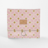 Roll Up Toiletry | Laminated Fabric with Genuine Leather Nova - Blush / Chunky Zip Roll Up Toiletry Fabric by Thandana