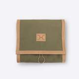 Roll Up Toiletry | Wax Canvas with Genuine Leather Sage Canvas with Hazelnut Leather / Gunmetal (default) Toiletry Bag