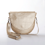 Saddle Handbag | Genuine Leather Gold Leather / Gunmetal (default) Handbag by Thandana