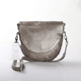 Saddle Handbag | Genuine Leather Pewter Leather / Gunmetal (default) Handbag by Thandana