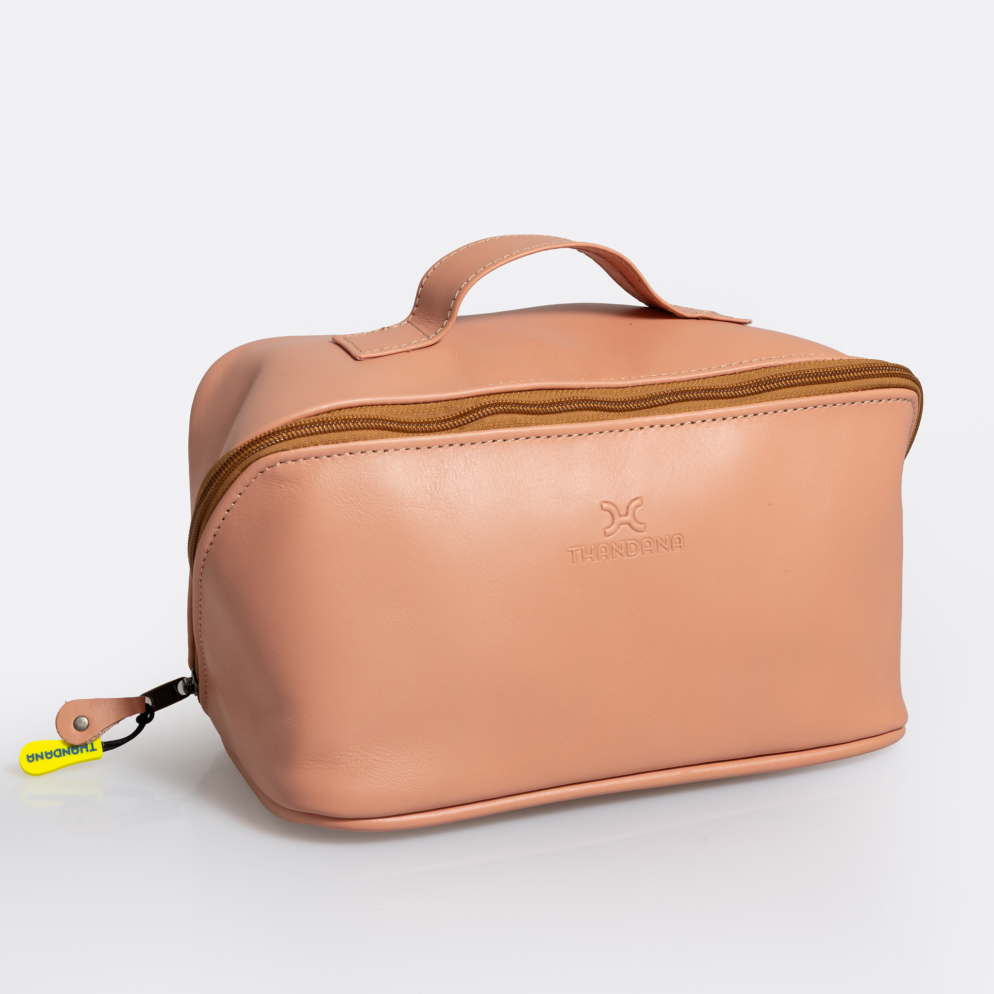Side Mouth Maxi Vanity | Genuine Leather Vanity Bag by Thandana