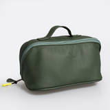 Side Mouth Maxi Vanity | Genuine Leather Basil Leather Vanity Bag by Thandana
