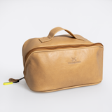 Side Mouth Maxi Vanity | Genuine Leather Hazelnut Leather Vanity Bag by Thandana