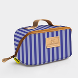 Side Mouth Vanity Bag | Laminated Fabric with Genuine Leather | Corporate Linear - Jet Side Mouth Vanity Fabric