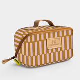 Side Mouth Vanity Bag | Laminated Fabric with Genuine Leather | Corporate Indie - Sunset Side Mouth Vanity Fabric