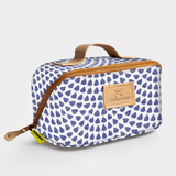Side Mouth Vanity Bag | Laminated Fabric with Genuine Leather Scale Away with me - Dazzling Blue Side Mouth Vanity