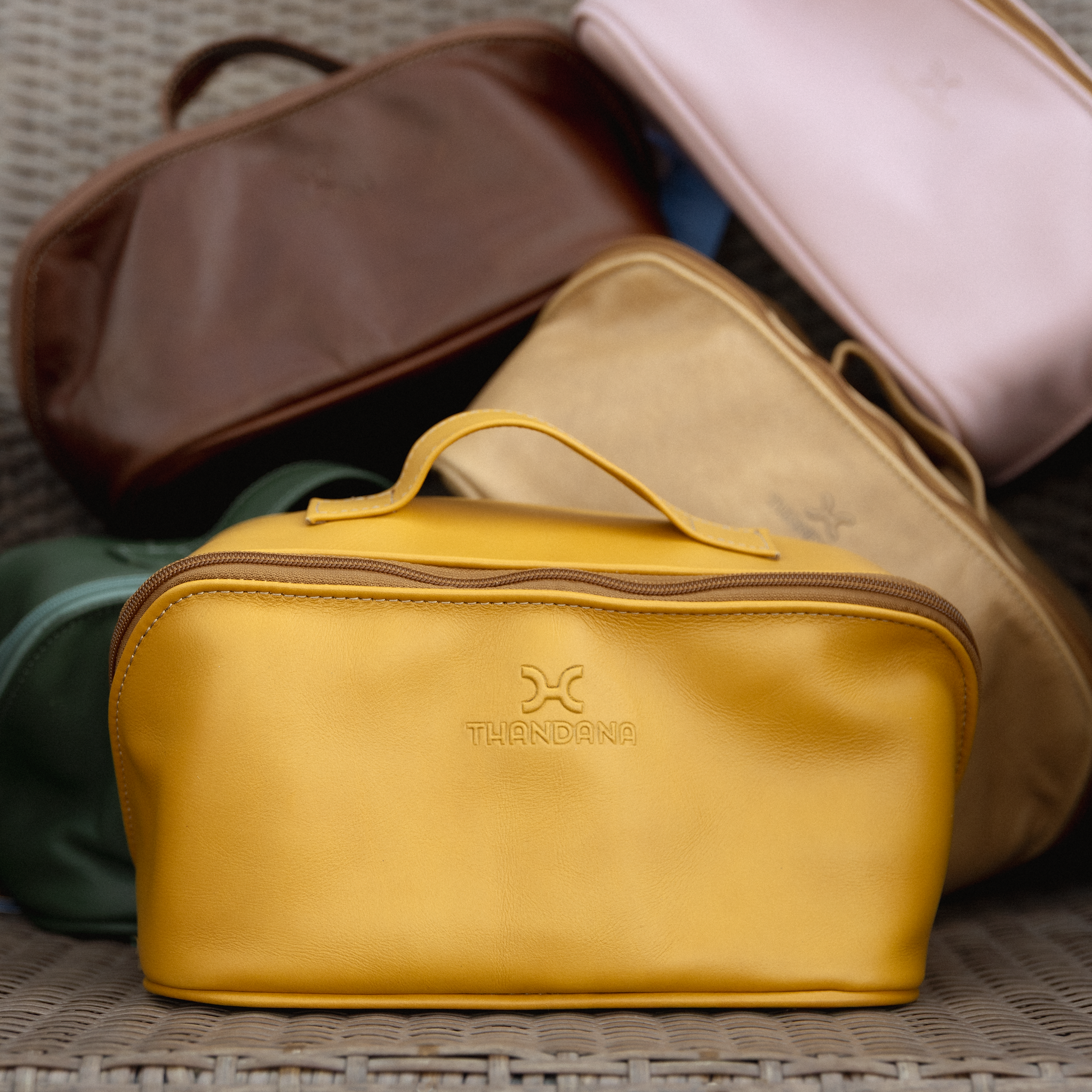 Side Mouth Vanity | Genuine Leather Vanity Bag by Thandana