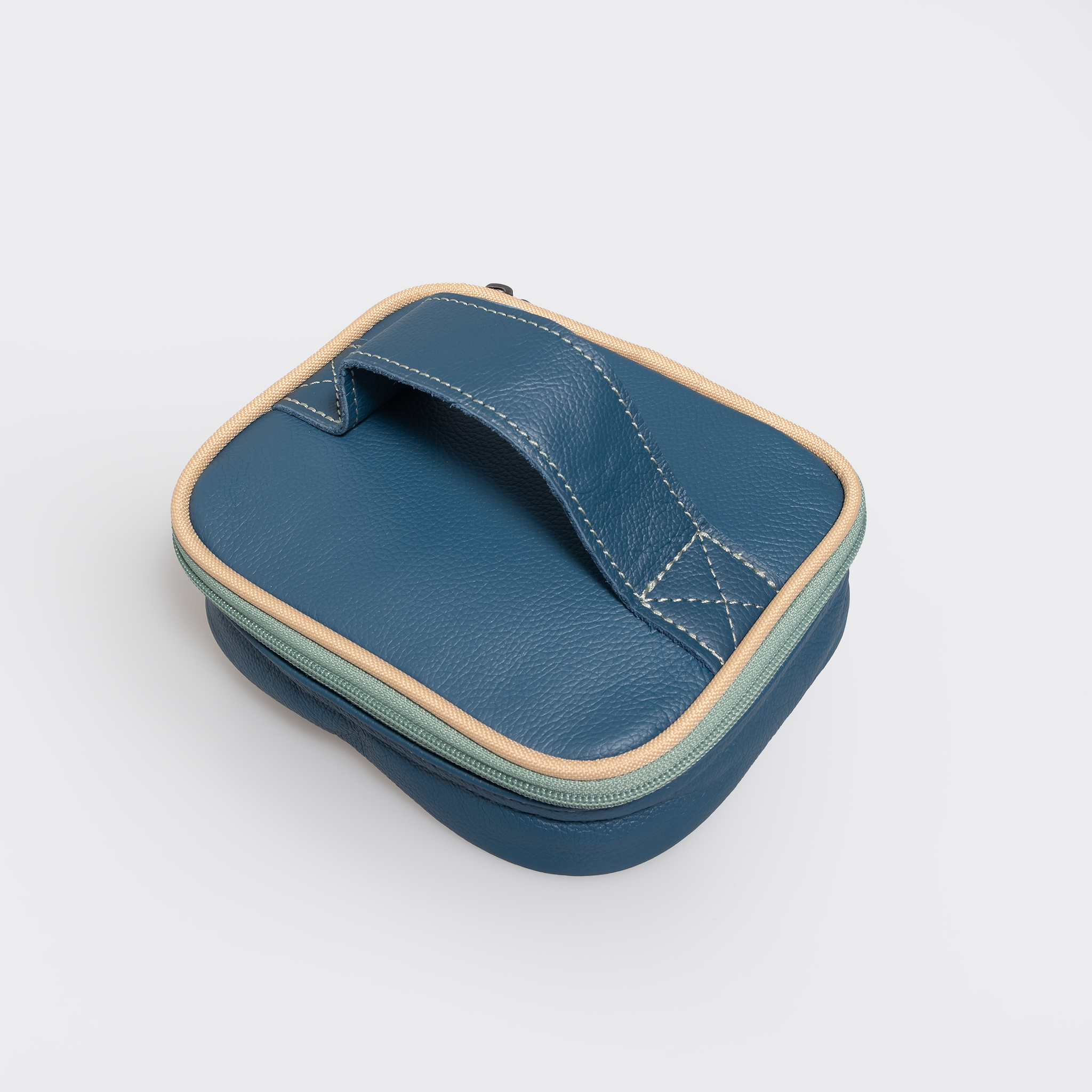 Single Toiletry | Genuine Leather Aqua Leather Toiletry Bag by Thandana