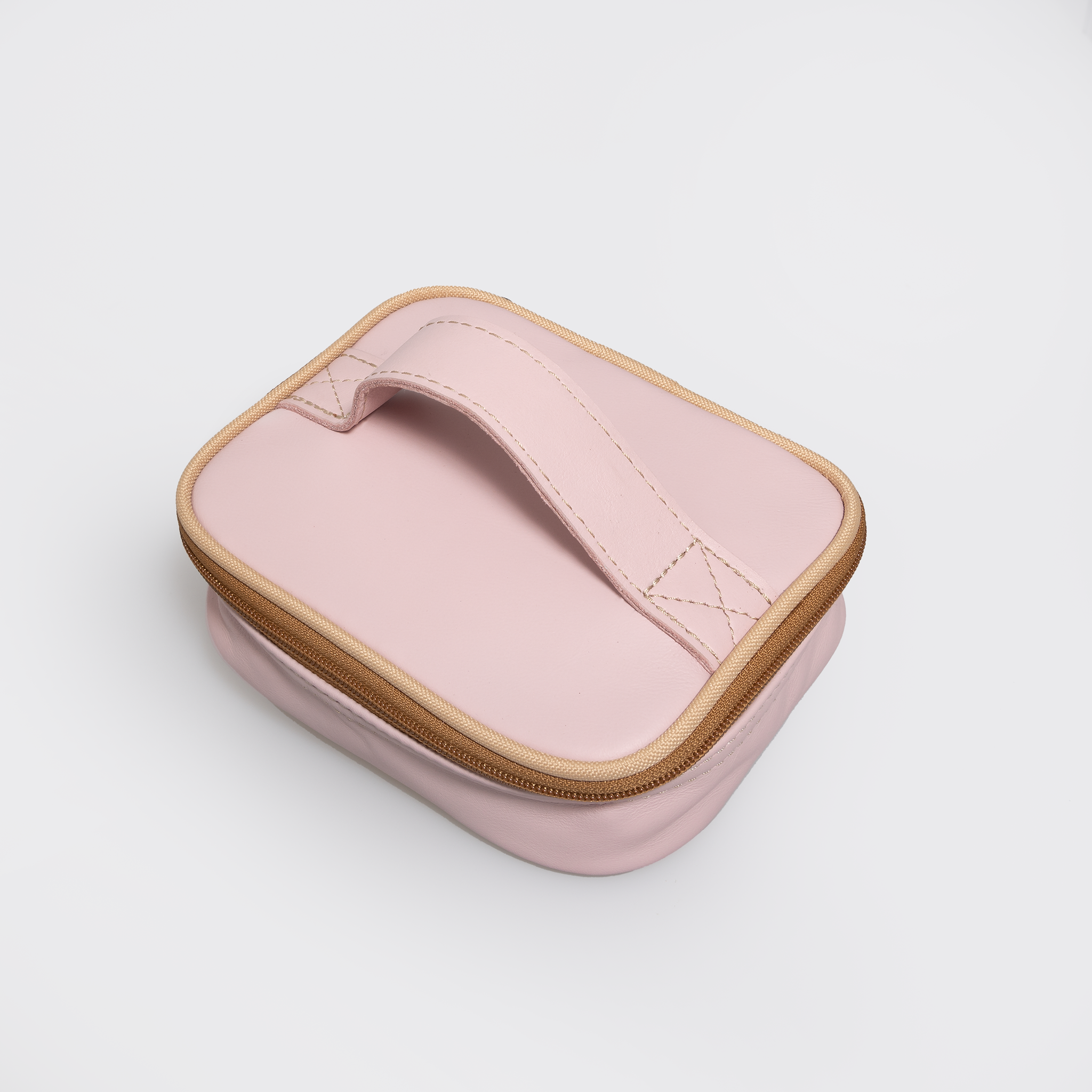 Single Toiletry | Genuine Leather Blush Leather Toiletry Bag by Thandana