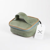 Single Toiletry | Genuine Leather Green Leather Toiletry Bag by Thandana