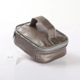 Single Toiletry | Genuine Leather Pewter Leather Toiletry Bag by Thandana