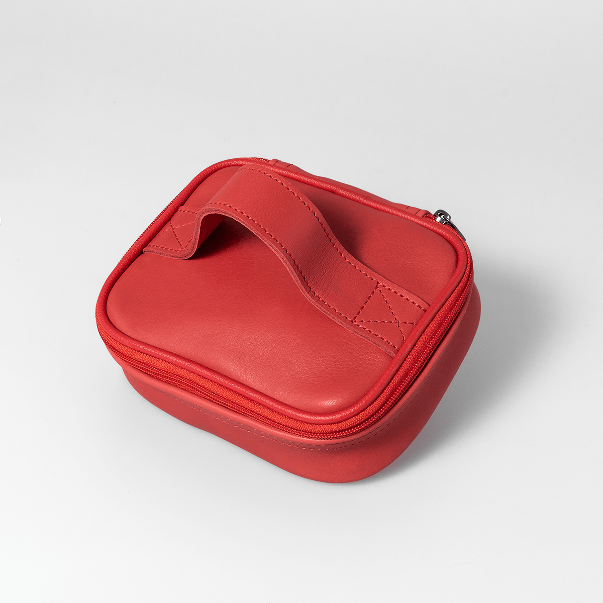 Single Toiletry | Genuine Leather Red Leather Toiletry Bag by Thandana