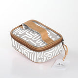 Single Toiletry | Laminated Fabric with Genuine Leather Geo - Moonstruck / Chunky Zip (new) Single Toiltery Fabric