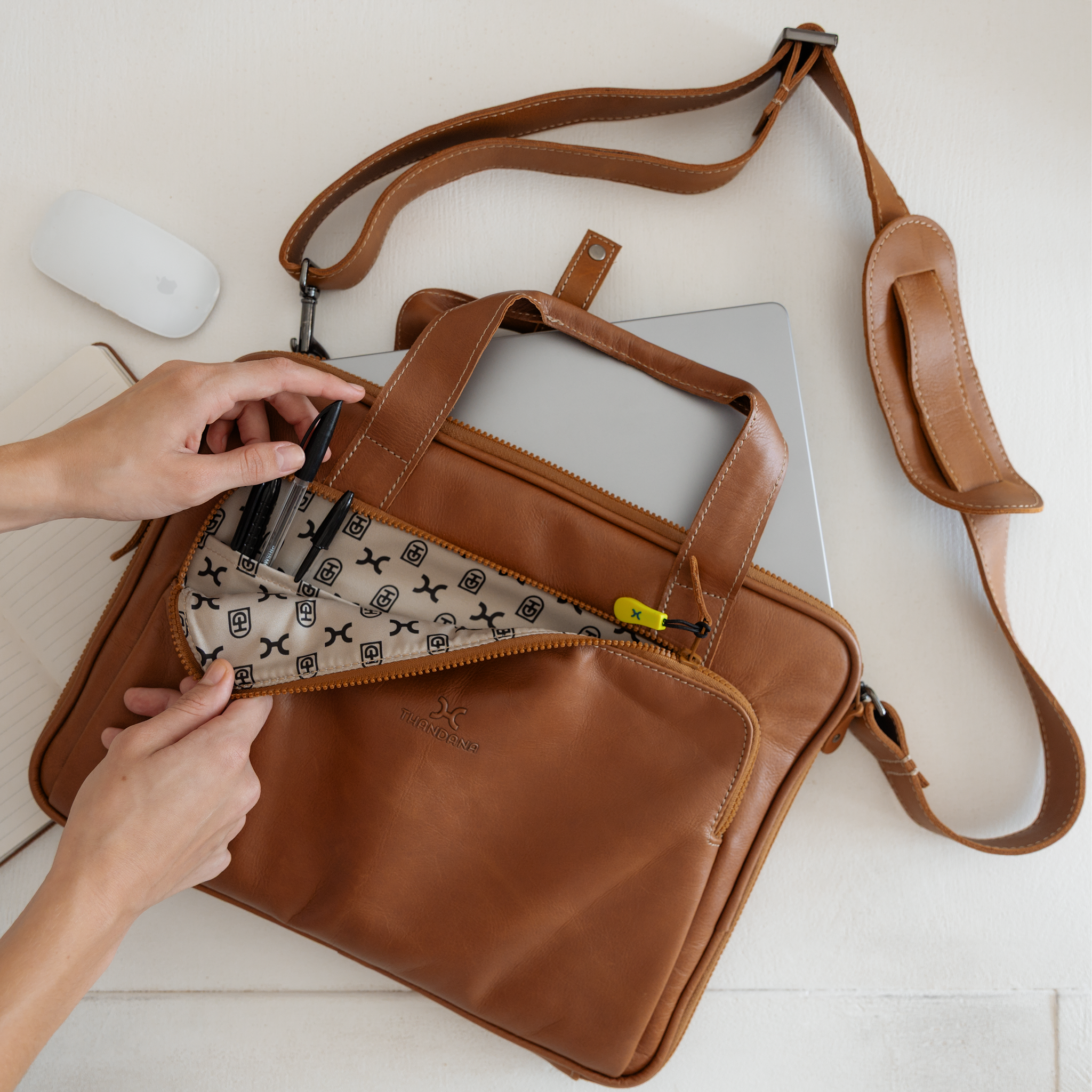 Slimline Laptop Bag 15’ | Genuine Leather Laptop Bag Leather by Thandana