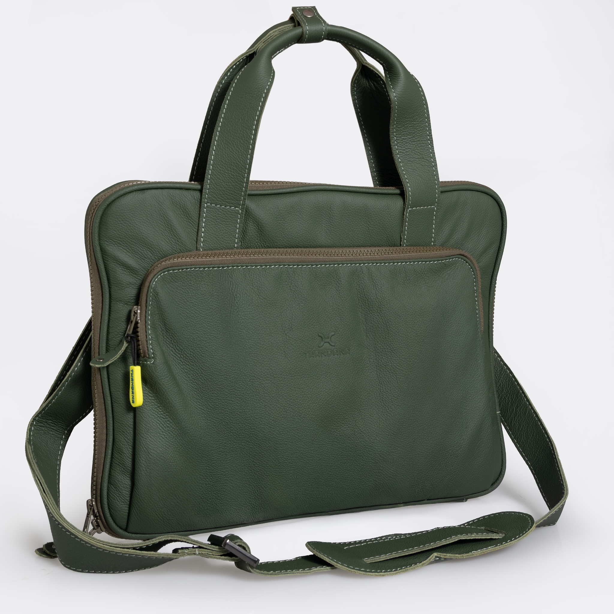 Slimline Laptop Bag 15’ | Genuine Leather Basil Leather Laptop Bag Leather by Thandana