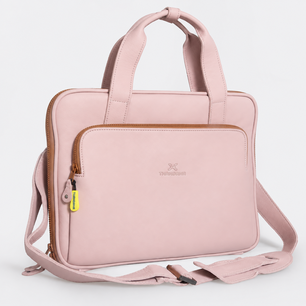 Slimline Laptop Bag 15’ | Genuine Leather Blush Leather Laptop Bag Leather by Thandana