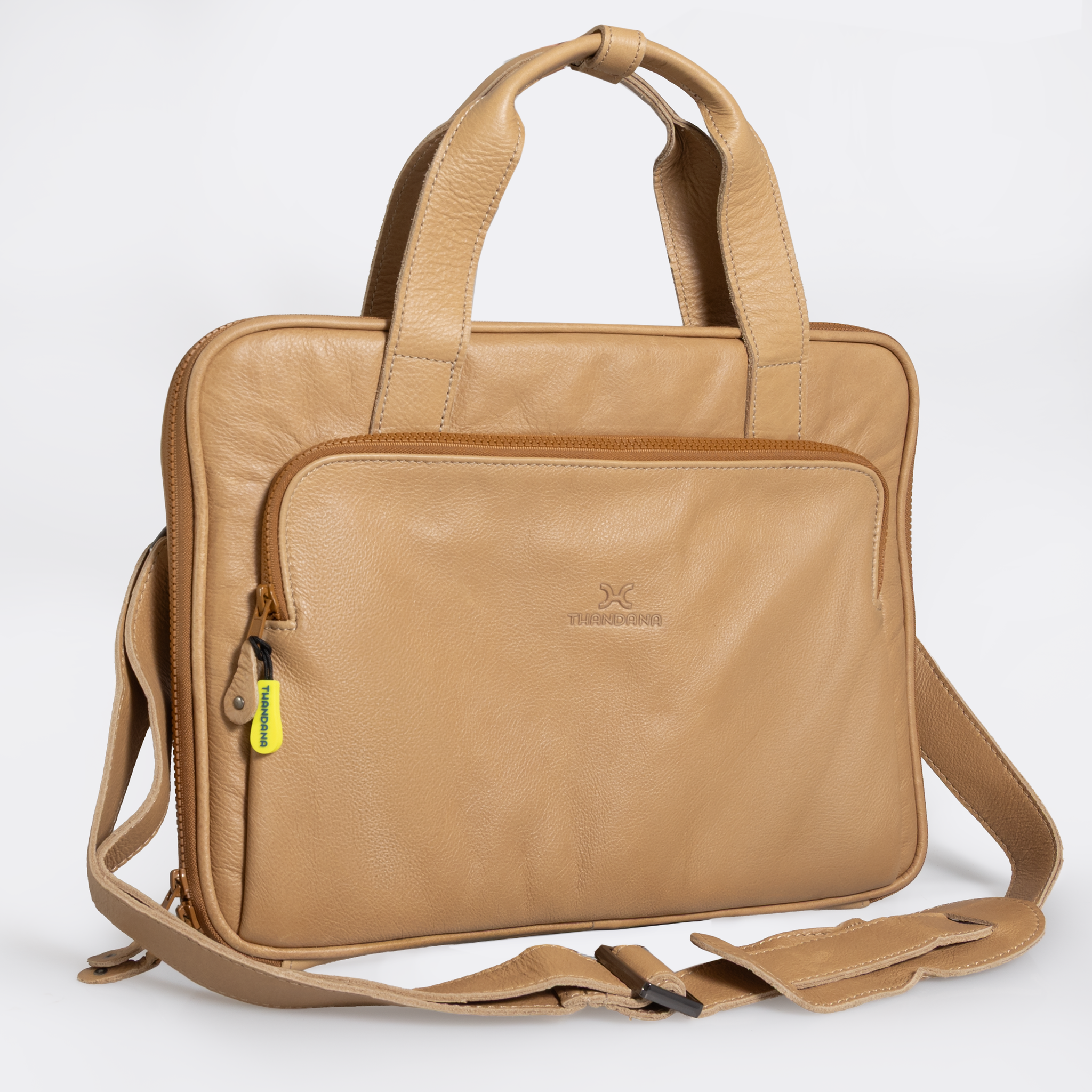 Slimline Laptop Bag 15’ | Genuine Leather Hazelnut Leather Laptop Bag Leather by Thandana