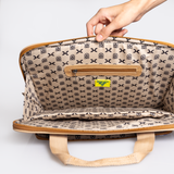 Slimline Laptop Bag 15’ | Laminated Fabric with Genuine Leather Laptop Fabric Bag by Thandana