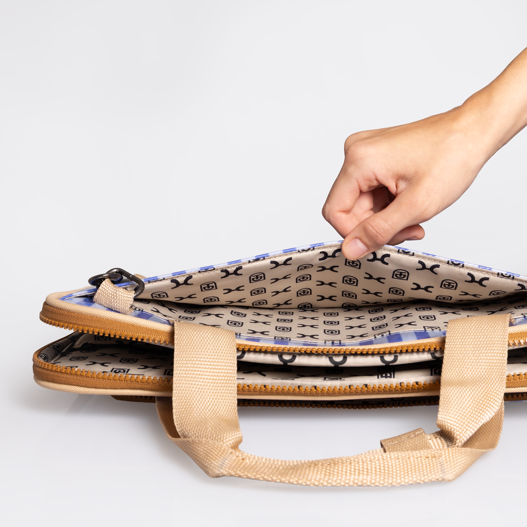 Slimline Laptop Bag 15’ | Laminated Fabric with Genuine Leather Laptop Fabric Bag by Thandana