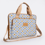 Slimline Laptop Bag 15’ | Laminated Fabric with Genuine Leather Nova - Mist Laptop Fabric Bag by Thandana