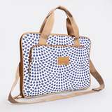 Slimline Laptop Bag 15’ | Laminated Fabric with Genuine Leather Scale Away with me - Dazzling Blue Laptop Fabric Bag