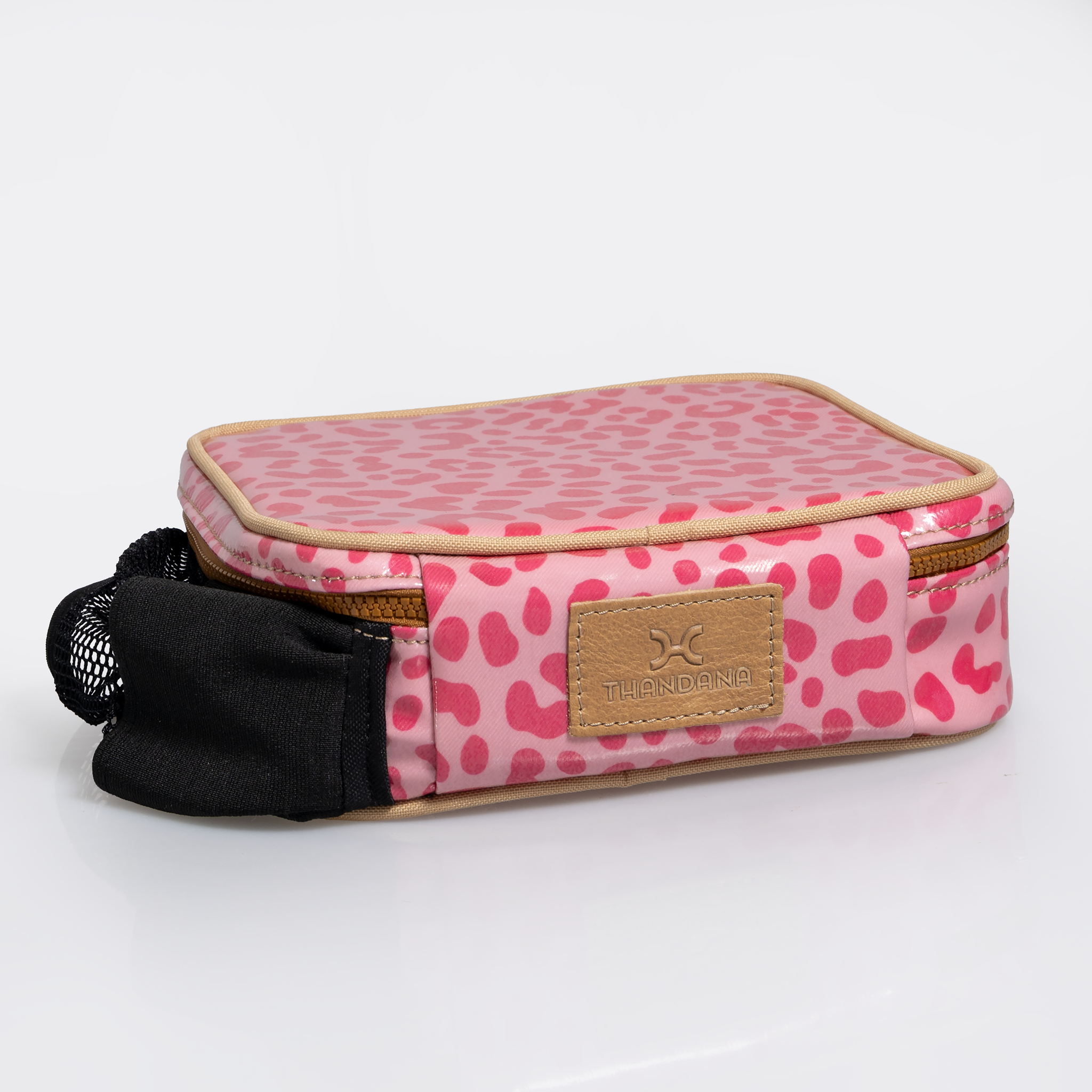 Snack Pack | Laminated Fabric with Genuine Leather Cheetah - Pink Snack Pack by Thandana