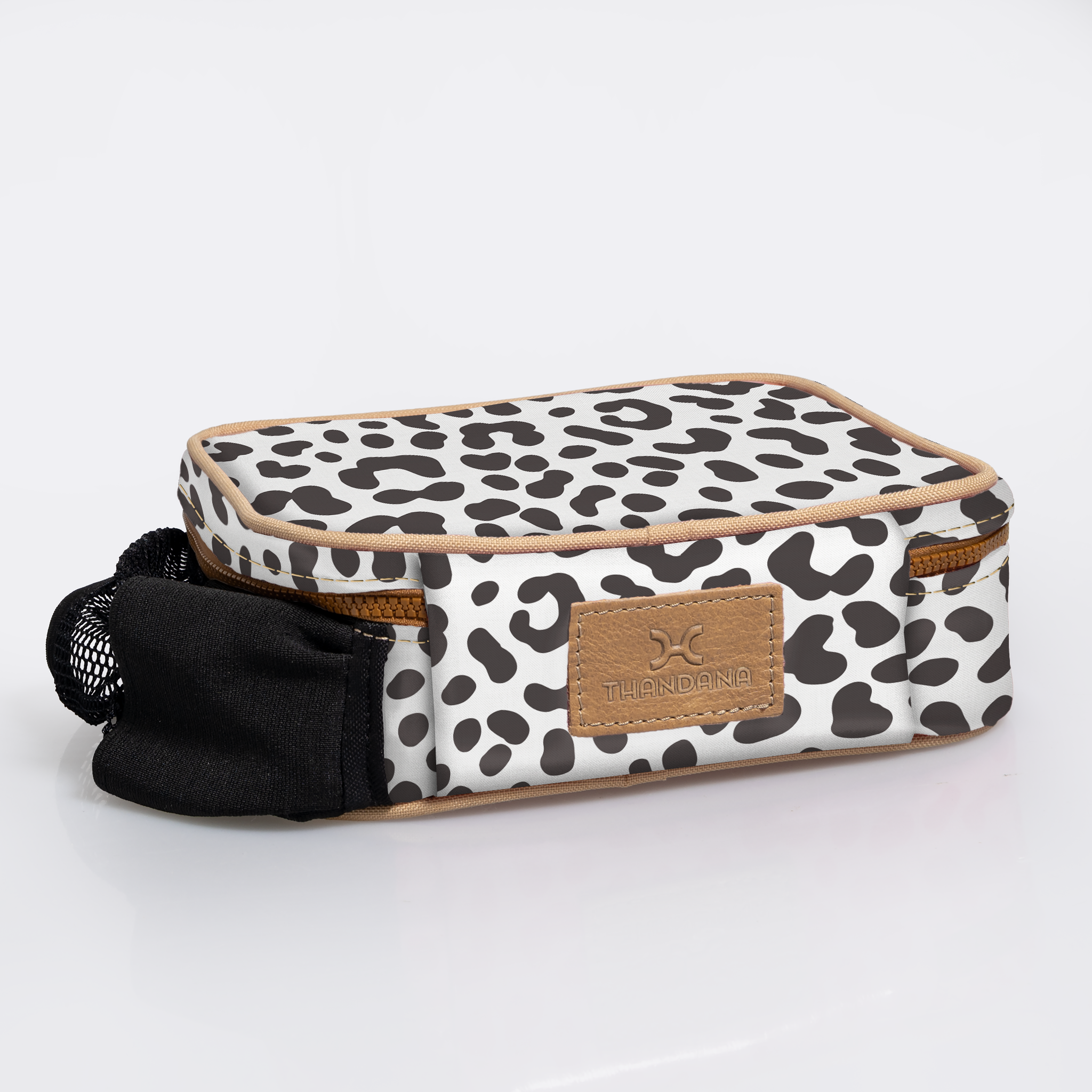 Snack Pack | Laminated Fabric with Genuine Leather Cheetah - White Snack Pack by Thandana