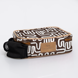 Snack Pack | Laminated Fabric with Genuine Leather Geo - Black Snack Pack by Thandana
