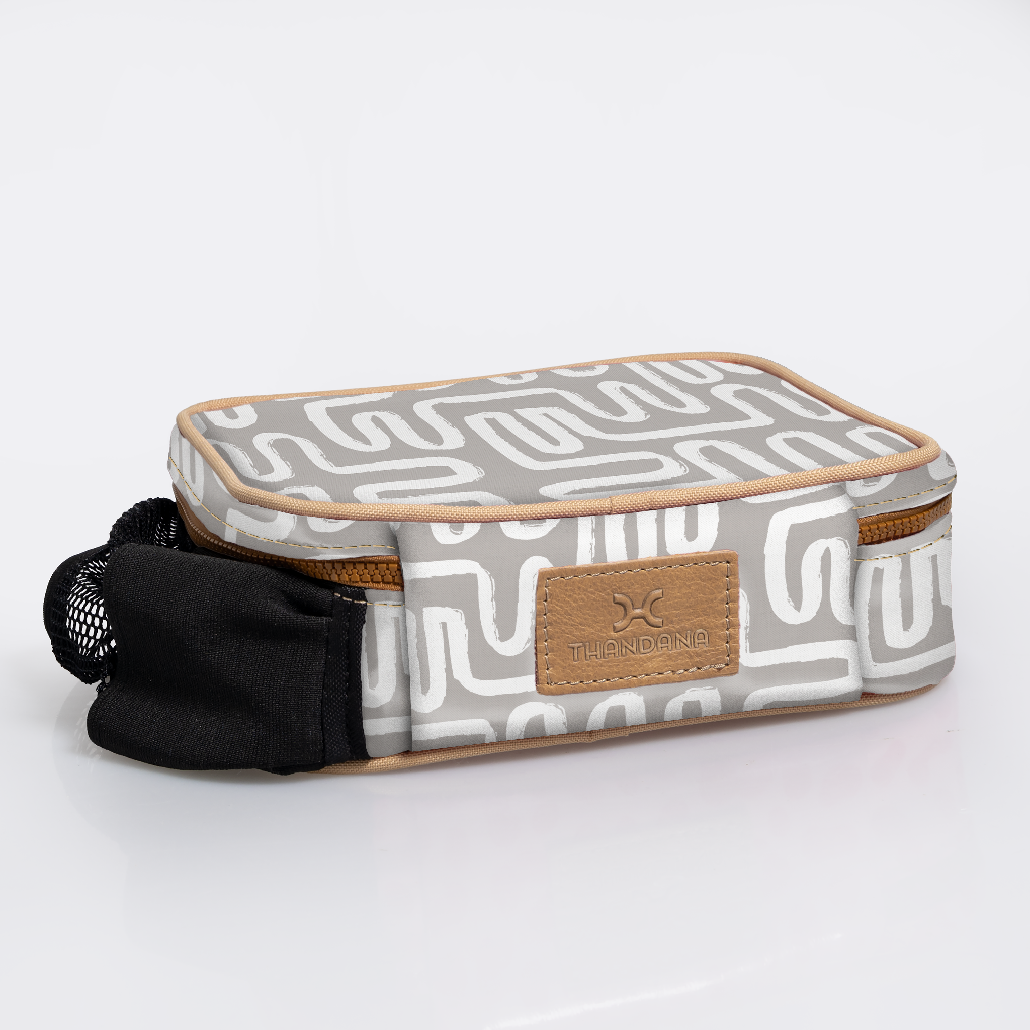 Snack Pack | Laminated Fabric with Genuine Leather Geo - Moonstruck Snack Pack by Thandana