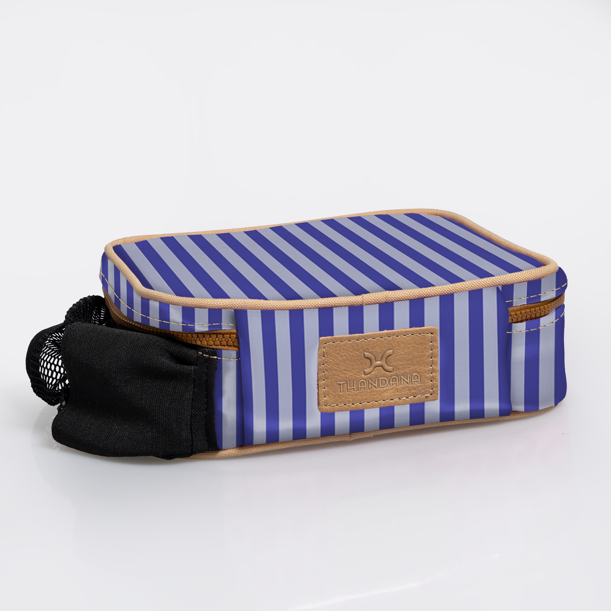 Snack Pack | Laminated Fabric with Genuine Leather Linear - Jet Snack Pack by Thandana