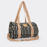 Sports & Gym Bag Beige Trim | Laminated Fabric Beige Webb - Indie - Pitch / Chunky Zip Luggage Bag by Thandana