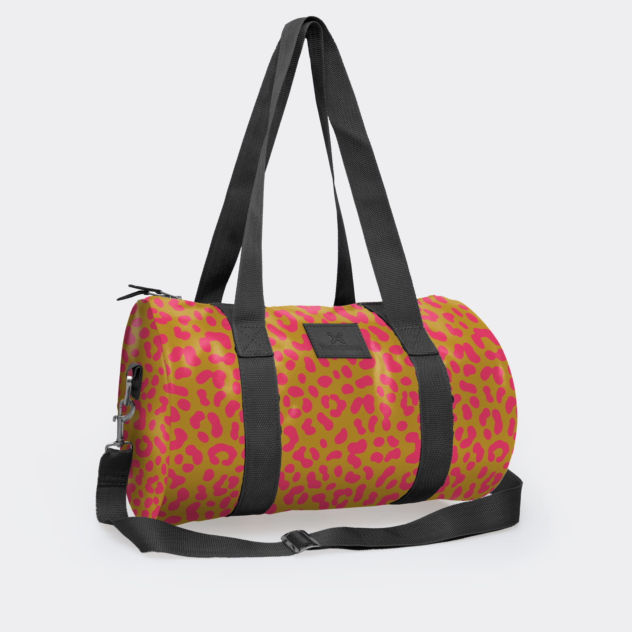 Sports & Gym Bag Black Trim | Laminated Fabric Luggage Bag by Thandana
