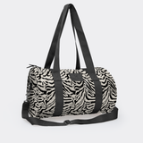 Sports & Gym Bag Black Trim | Laminated Fabric Black Webb - Nomad Stripe - Pitch / Chunky Zip Luggage Bag by Thandana