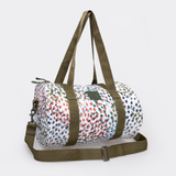Sports & Gym Bag Olive Trim | Laminated Fabric Luggage Bag by Thandana