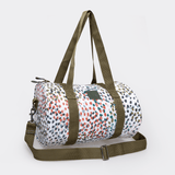 Sports & Gym Bag Olive Trim | Laminated Fabric Olive Webb - Confetti - All About / Chunky Zip Luggage Bag by Thandana