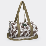Sports & Gym Bag Olive Trim | Laminated Fabric Olive Webb - Palm - Neutral / Chunky Zip Luggage Bag by Thandana