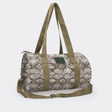 Sports & Gym Bag Olive Trim | Laminated Fabric Olive Webb - Python - Moody / Chunky Zip Luggage Bag by Thandana