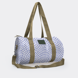 Sports & Gym Bag Olive Trim | Laminated Fabric Olive Webb - Scale Away - Dazzling Blue / Chunky Zip Luggage Bag