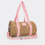 Sports & Gym Bag Pink Trim | Laminated Fabric Pink Webb - Indie - Sunset / Chunky Zip Luggage Bag by Thandana