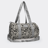 Sports & Gym Bag Silver Trim | Laminated Fabric Nomad Stripe - Pitch Luggage Bag by Thandana