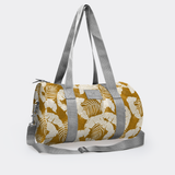 Sports & Gym Bag Silver Trim | Laminated Fabric Silver Webb - Fauna - Earth Luggage Bag by Thandana